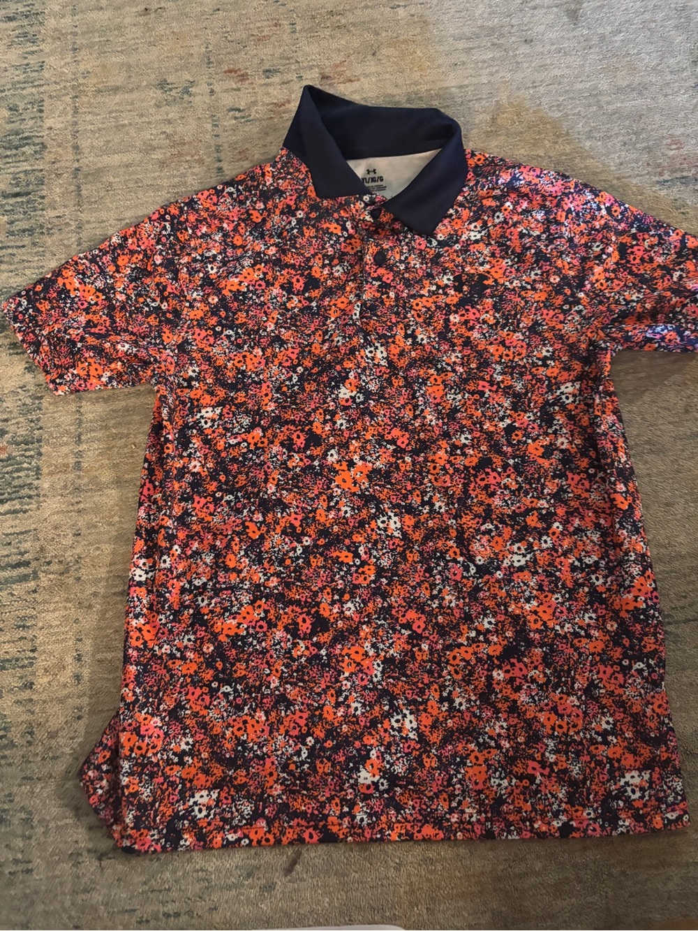 Under Armour Kids Floral Polo - Orange & Navy
